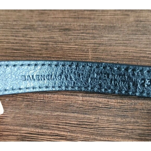 Balenciaga Arena Black Leather Gold Tone Hardware Wrap Bracelet - Picture 5 of 8